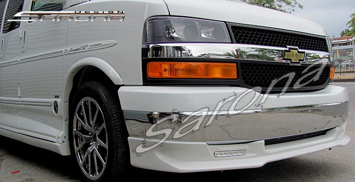 Custom Chevy Van Front Bumper Add-on  All Styles Front Add-on Lip (2003 - 2024) - $390.00 (Manufacturer Sarona, Part #CH-001-FA)